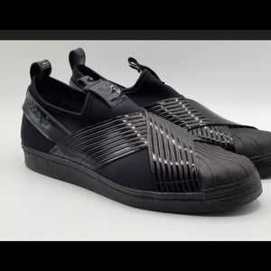 Adidas superstar slip on black sneakers size 10